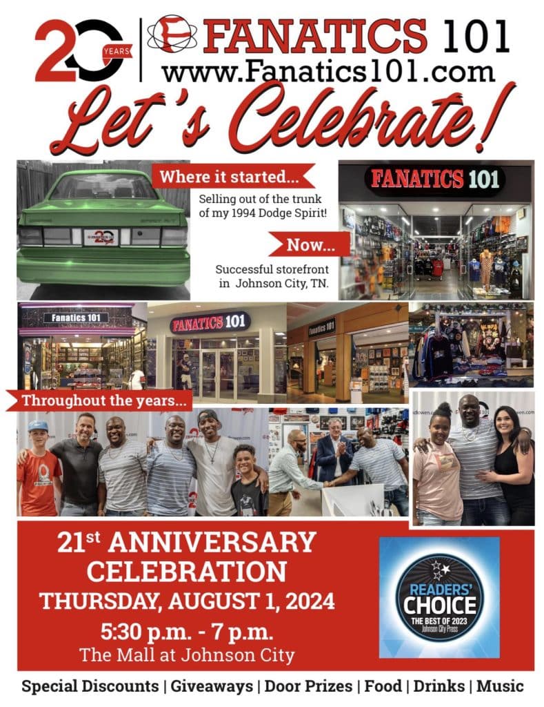 21st Anniversary Celebration at Fanatics 101 - The Mall at Johnson City TN