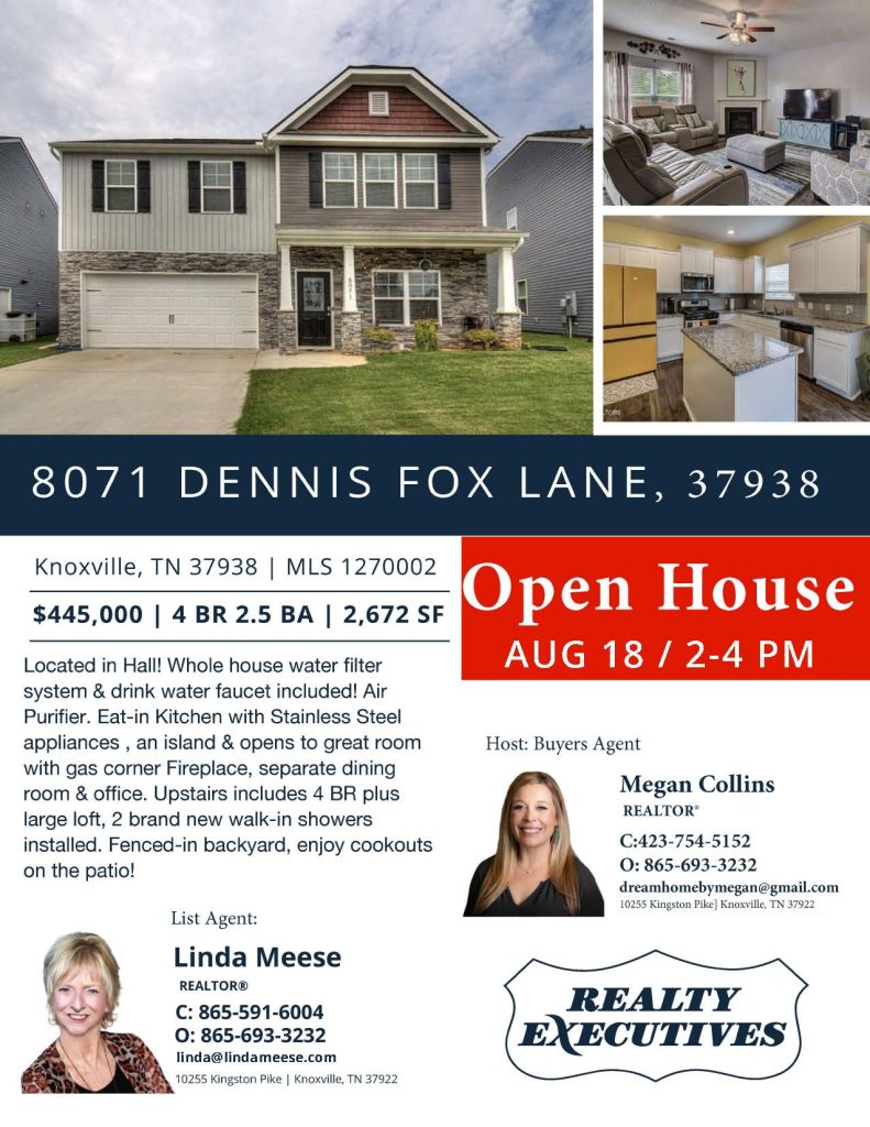 Open House - 8071 Dennis Fox Lane, Knoxville TN 37938