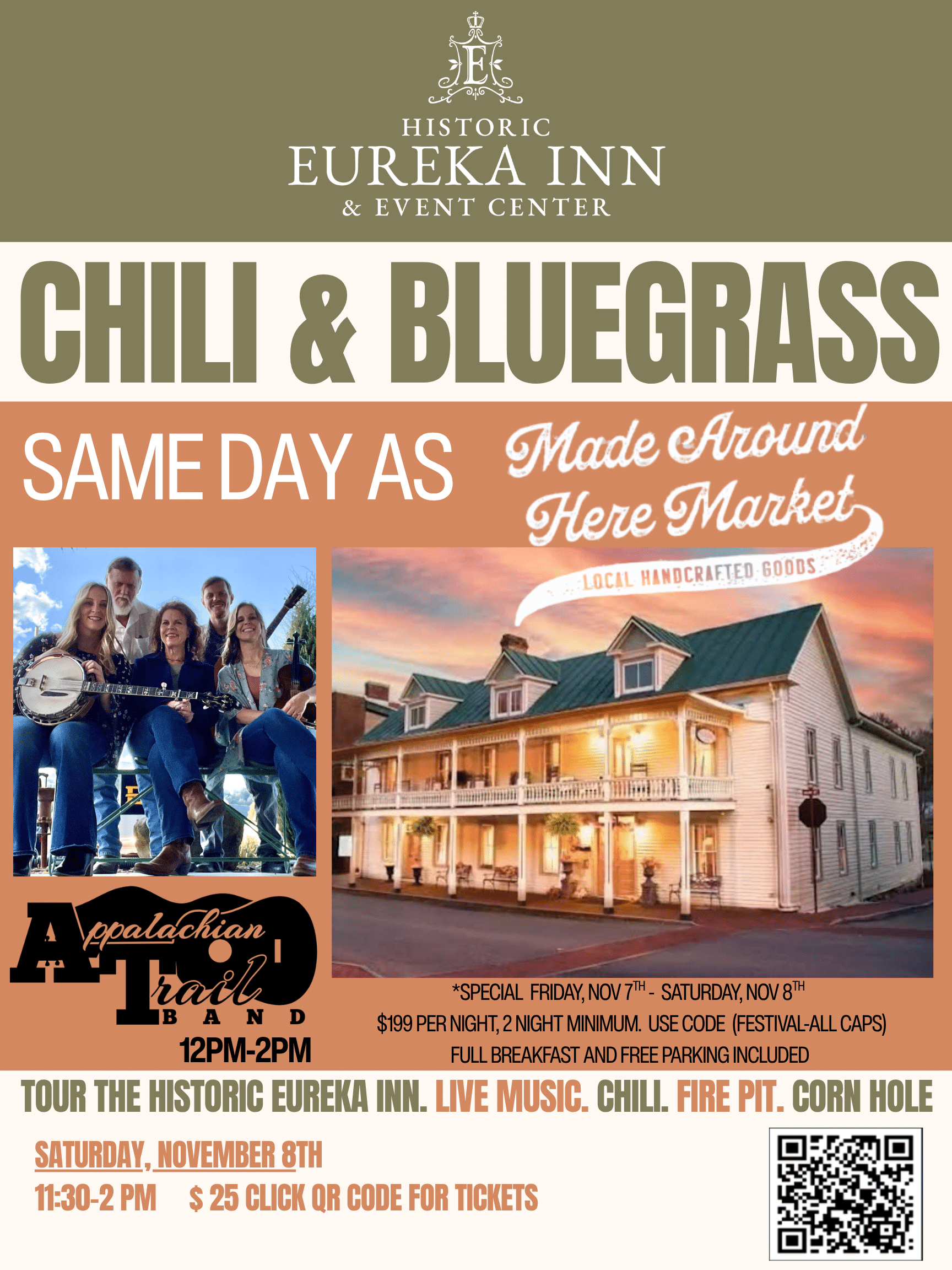 Chili and Bluegrass Music Festival Event Poster – Jonesborough TN