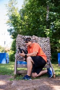 Lakeview Putt and Play laser tag man behind bunker