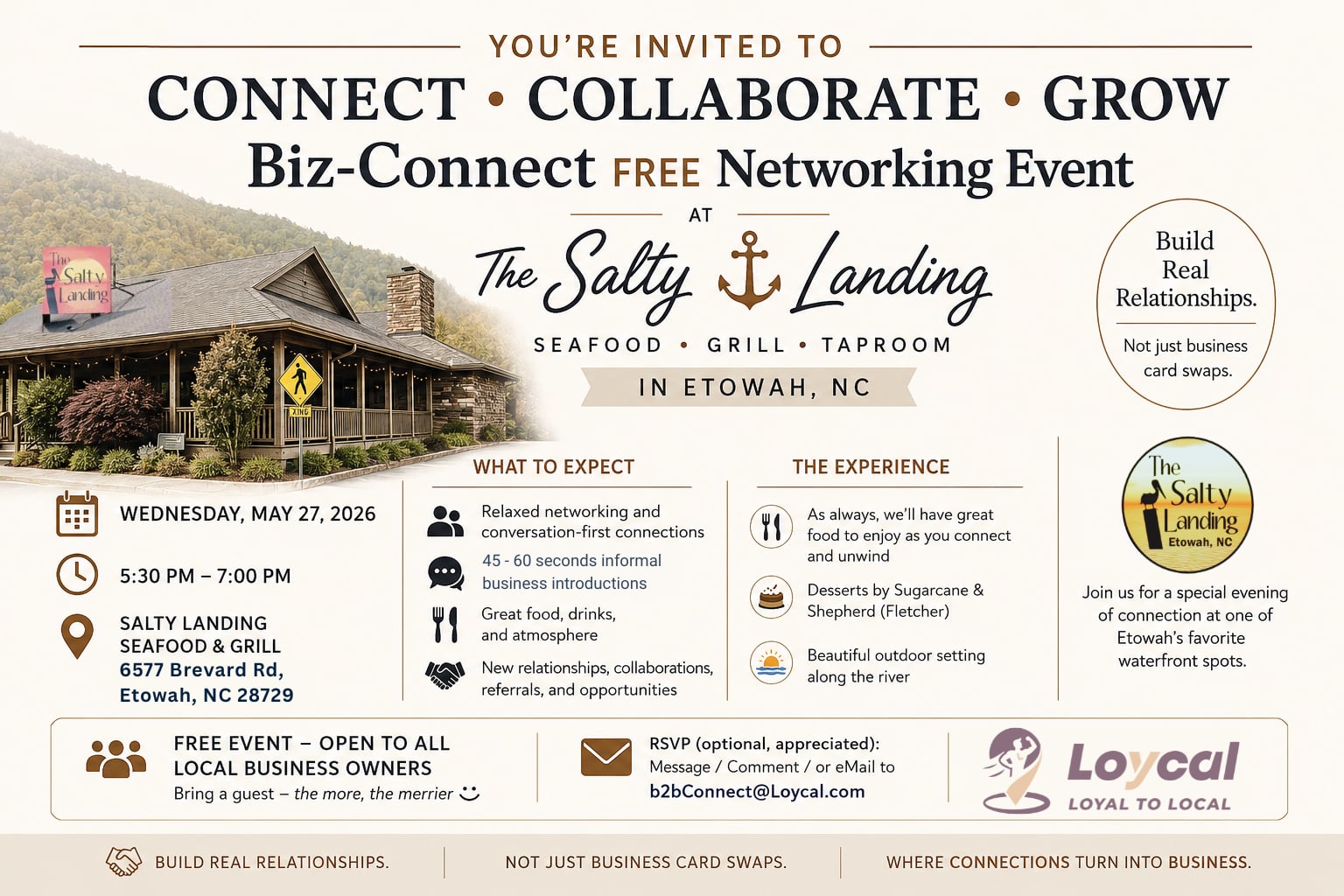 LOYCAL Biz-Connect Networking Event at Salty Landing Seafood & Grill
