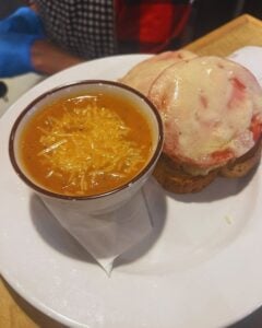 Dandelion Cafe soup and open-faced sandwich