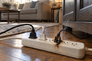 faulty-power-strip-with-damaged-plug