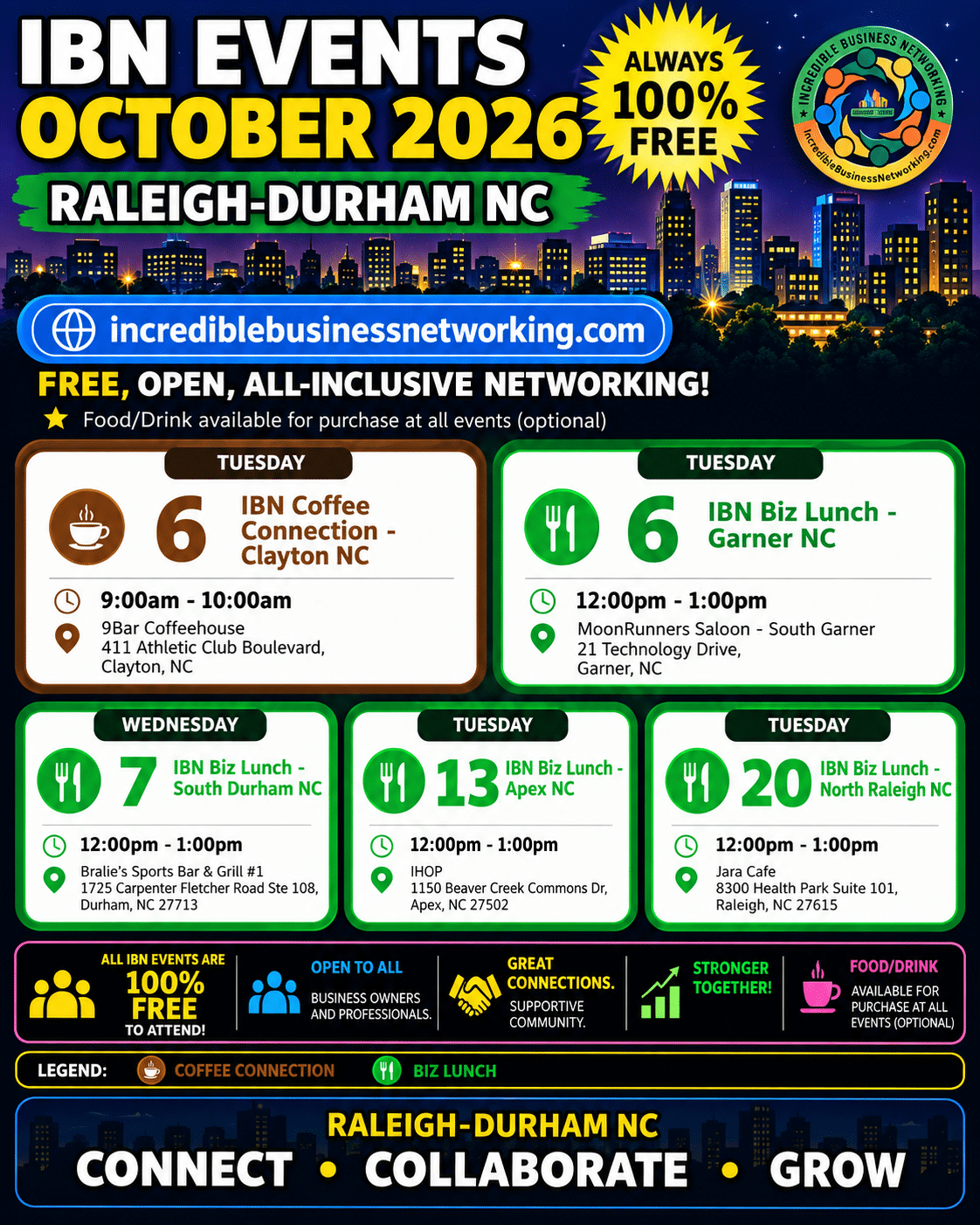 IBN_Visual_Calendar_October_2026_Raleigh_Durham_NC